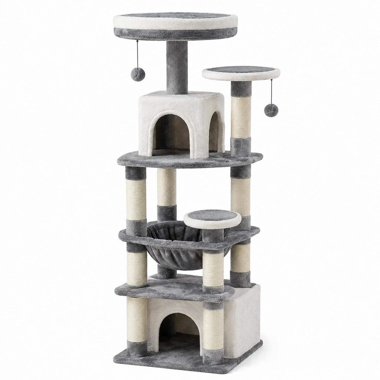 Arbre à chat en bois multicouches avec sisal 130 cm