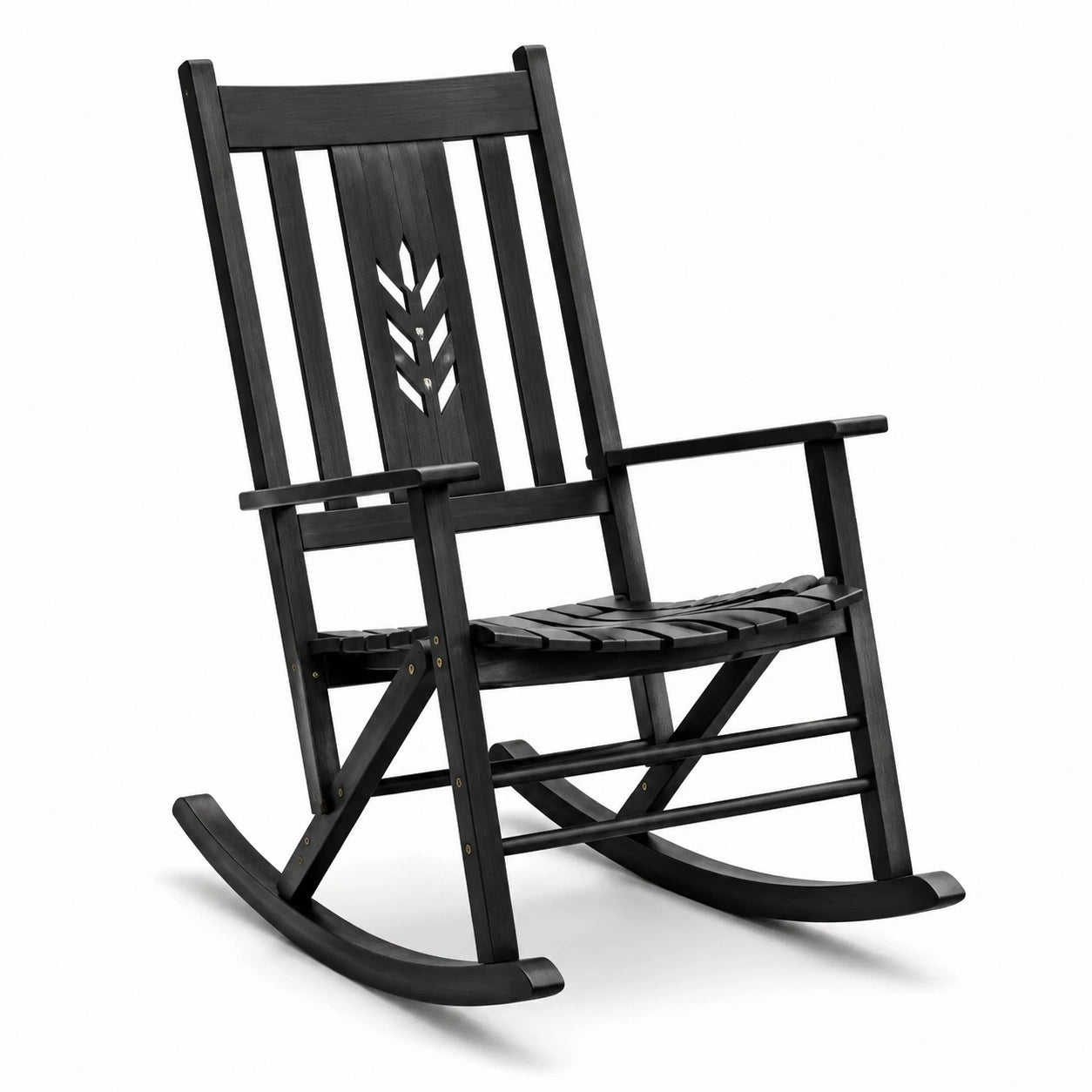Chaise berçante en bois de hêtre noir